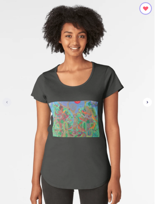 Two Trees and Fig Leaves in the Garden of Desire Premium Women's Scoop T-Shirt